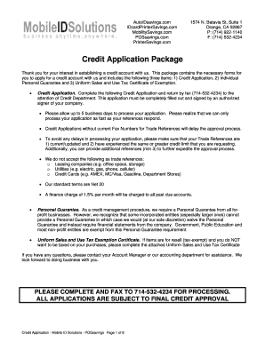 Credit Application Package