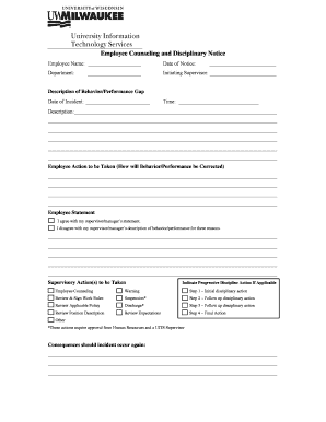 Employee discipline form - UITS-Student-Discipline-Form-1-2pdf - www4 uwm