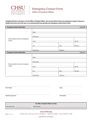 Emergency Contact Form