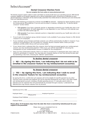 Dental Crossover Election Form
