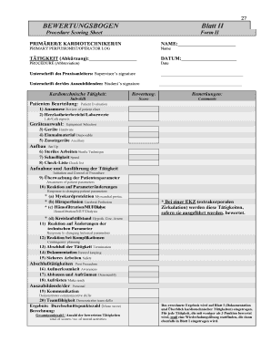 Bewertungsbogen