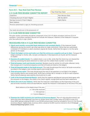 4-H Club Peer Review Form