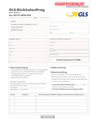 GLS-Rückholauftrag