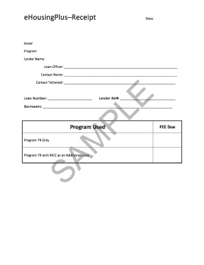 Texas Taxable Mortgage Program Receipt