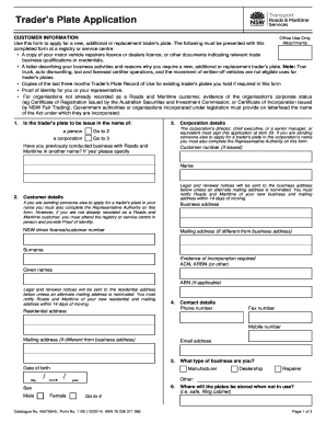 Trader's Plate Application