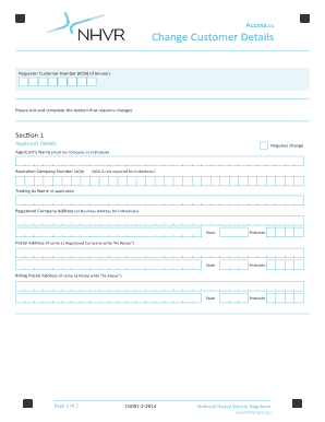 Change Customer Details Form