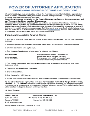 US Customhouse Broker Power of Attorney