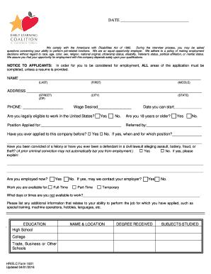 Employment Application Form