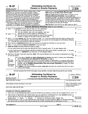 Fillable Online state il 2004 Form W-4p - state il Fax Email Print ...