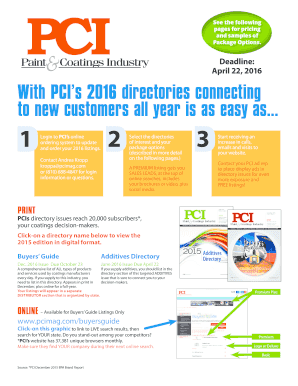 PCI 2016 Directory Order Form