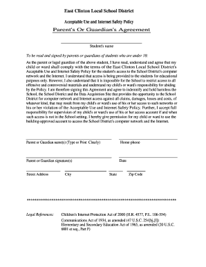 East Clinton Local School District Acceptable Use and Internet Safety Policy Agreement