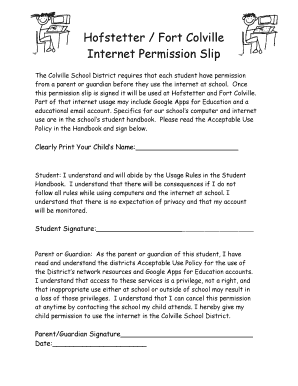 Internet Permission Slip
