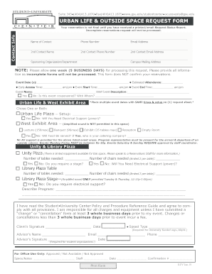 Urban Life & Outside Space Request Form