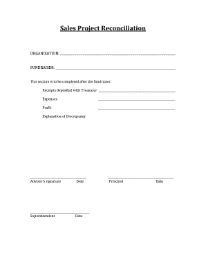 Fundraiser Reconciliation Form