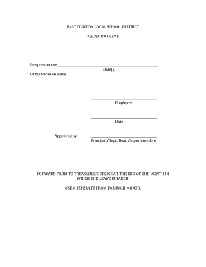 Vacation Leave Request Form