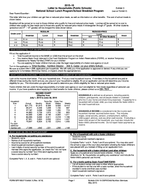 National School Lunch Program Application