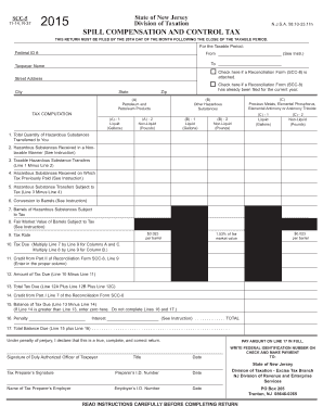 New Jersey Spill Compensation and Control Tax Return