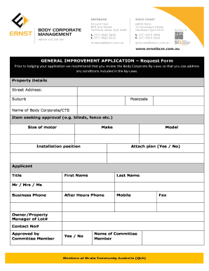 General Improvement Application Form