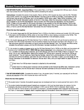 2015-2016 Independent Student Verification Form