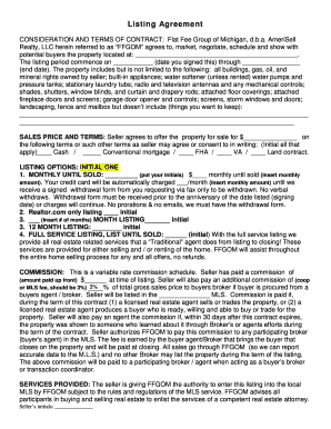 Michigan Real Estate Listing Agreement