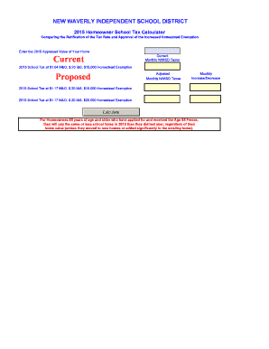 New Waverly School Tax Calculator