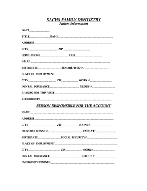 Dental Patient Information and Consent Form
