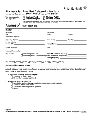 Medicare Part B vs. Part D Determination Form