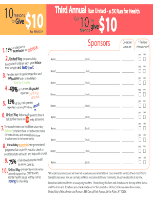 Run United 5K Run for Health Registration Form