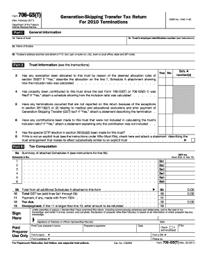 Form 706-GS(T) Generation-Skipping Transfer Tax Return
