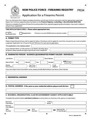 NSW Firearms Permit Application