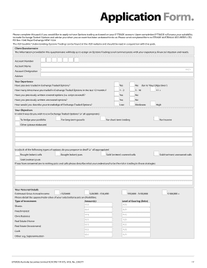 Exchange Traded Options Application Pack