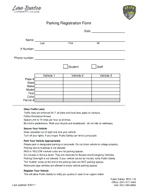 Parking Registration Form