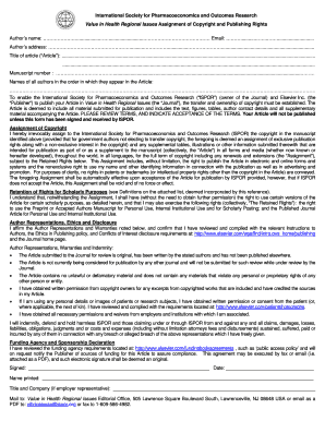 ISPOR Copyright and Publishing Rights Assignment