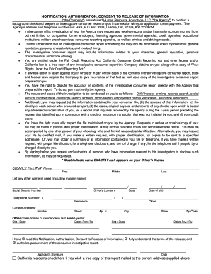 Employment Background Check Authorization Form