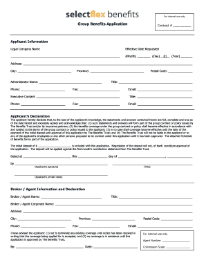 Group Benefits Application Form