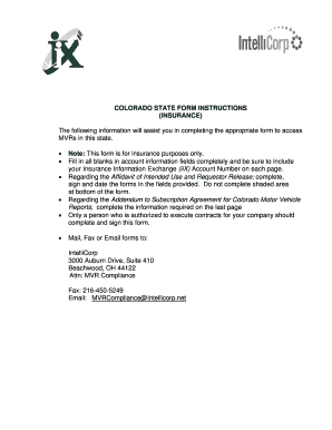 Colorado Motor Vehicle Record Request Form