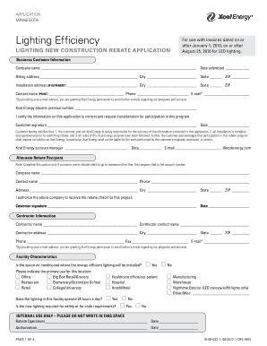 Lighting New Construction Rebate Application