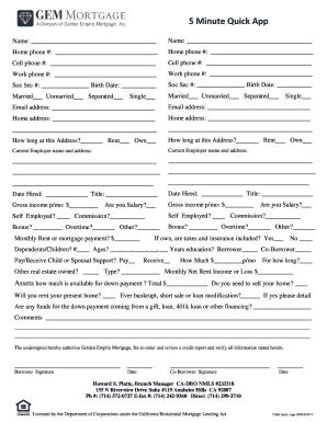 5 Minute Quick Mortgage Application