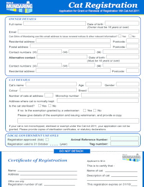 Cat Registration Application