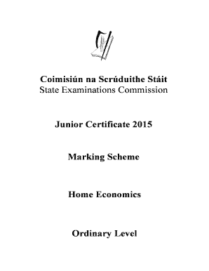 Junior Certificate Home Economics Marking Scheme