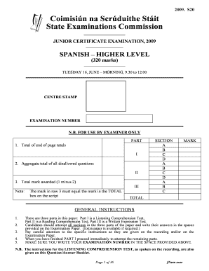 Junior Certificate Spanish Higher Level Exam
