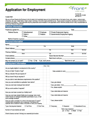 Application for Employment