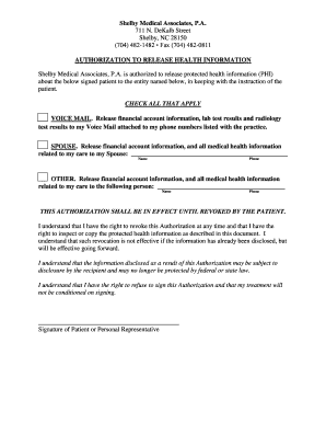 Authorization to Release Health Information