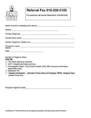 Hospice Service Referral Form