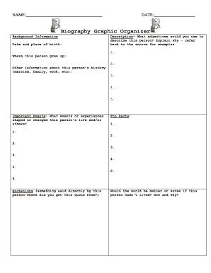 Biography Graphic Organizer