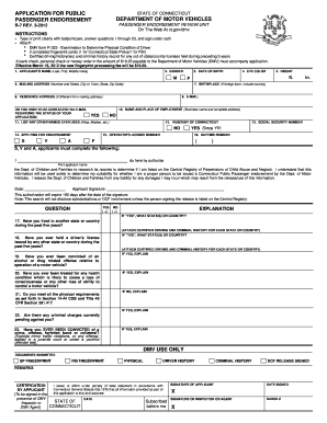 Connecticut Passenger Endorsement Application