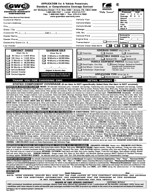 Vehicle Warranty Contract Application