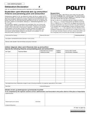 Firearms Import/Export Declaration Form