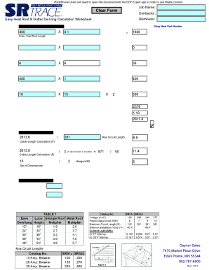Easy Heat Cable Length Calculation Form