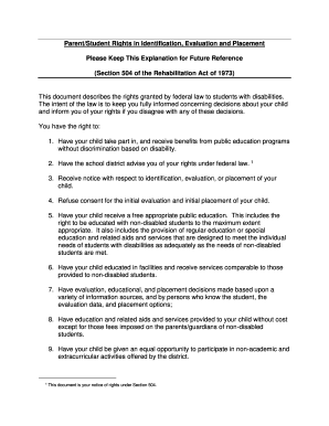 Section 504 Parent/Student Rights Notice